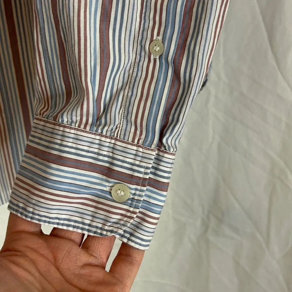 J.Crew Mens XL Striped Long Sleeve Button Down‎ Shirt Cotton Top